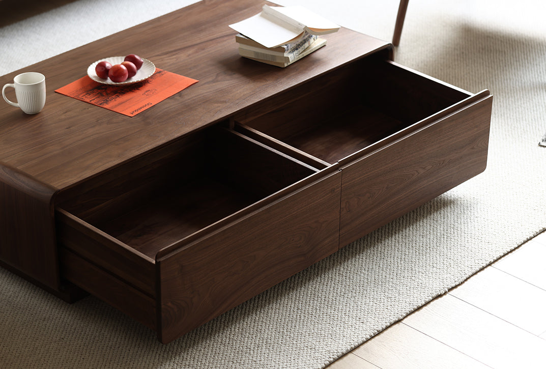 Minimalistic design solid walnut wood coffee table - SlabstudioHongKong