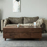 solid wood black walnut wood rectangle coffee table with drawers - SlabstudioHongKong