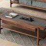 solid wood rectangle coffee table, black solid wood coffee table - SlabstudioHongKong