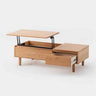 solid oak wood lift-top coffee table, rustic solid oak coffee table - SlabstudioHongKong