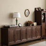 American style black walnut wood long sideboard, mid century walnut sideboard solid wood - SlabstudioHongKong