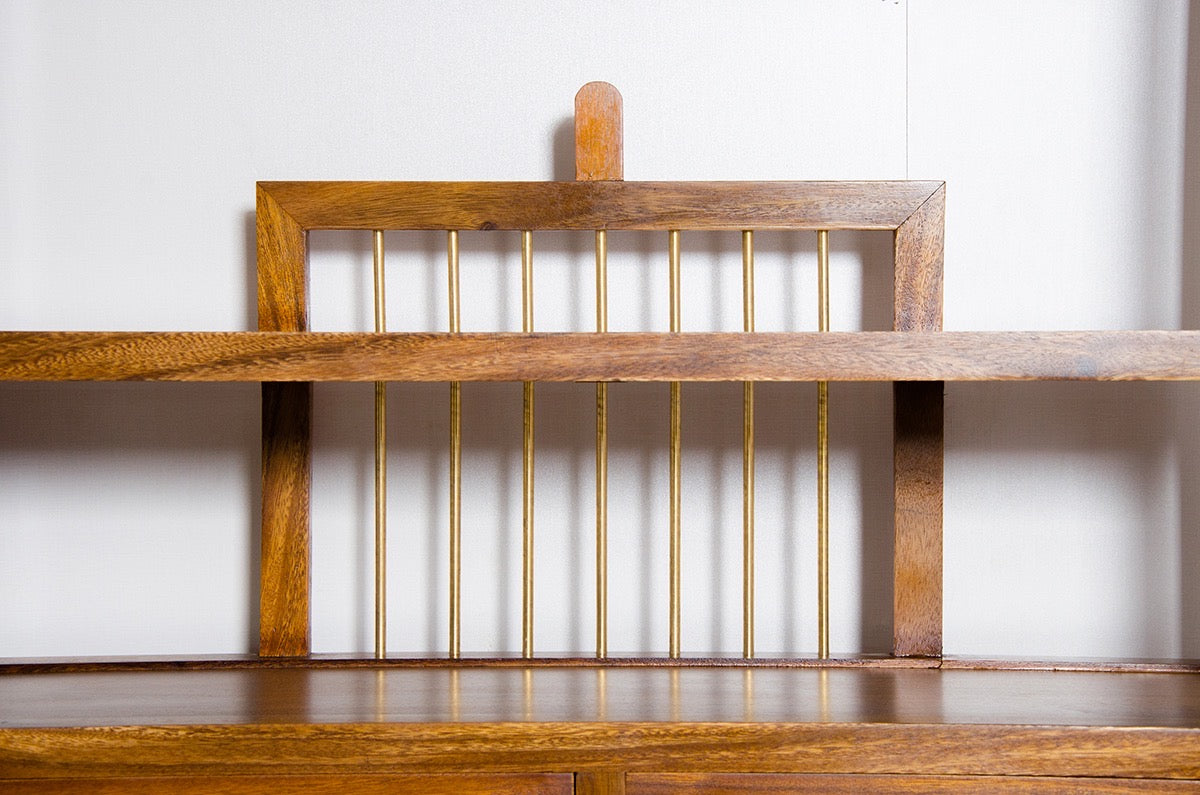bookcase in walnut, bookcase dark walnut, large walnut bookcase - SlabstudioHongKong