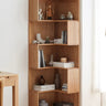 corner oak bookcase, solid oak bookcase, open oak bookcase - SlabstudioHongKong