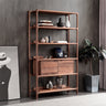 crate and barrel elevate walnut bookcase, walnut bookshelf, walnut ladder shelf - SlabstudioHongKong
