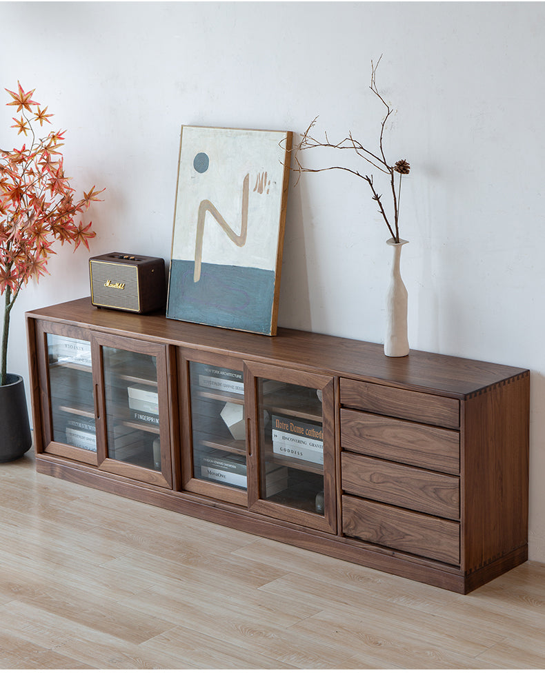 solid walnut bookcase, dark walnut bookcase, modern walnut bookcase - SlabstudioHongKong