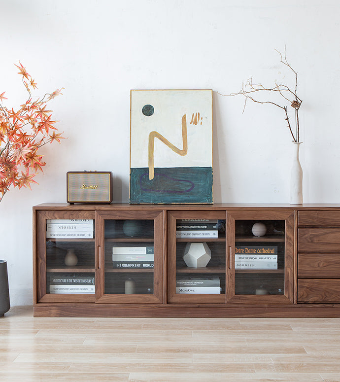 solid walnut bookcase, dark walnut bookcase, modern walnut bookcase - SlabstudioHongKong