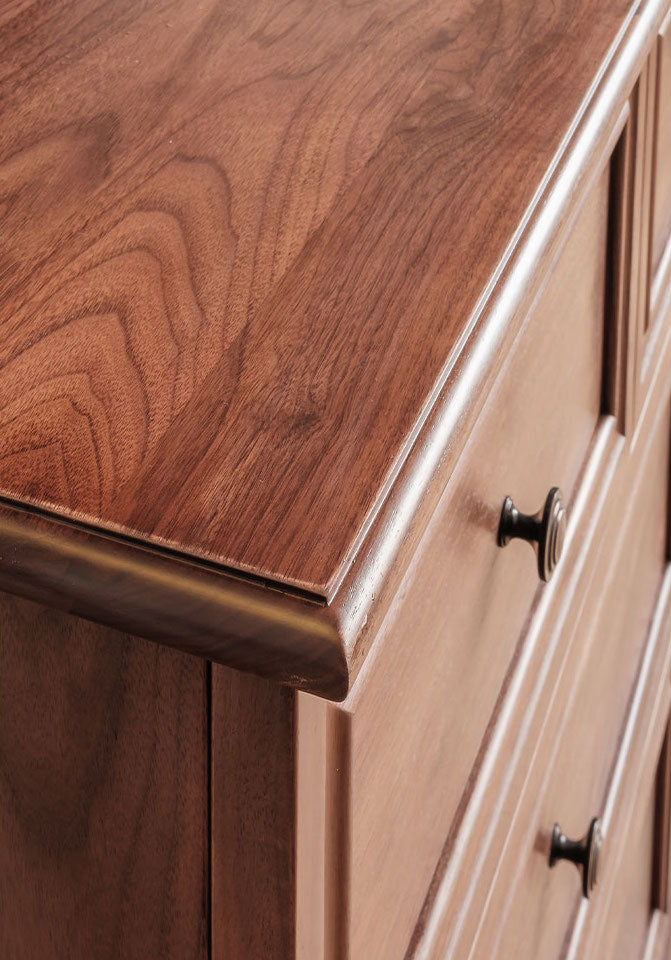 vintage black walnut wood dresser, mid-century modern walnut wood 7-drawer storage dresser - SlabstudioHongKong