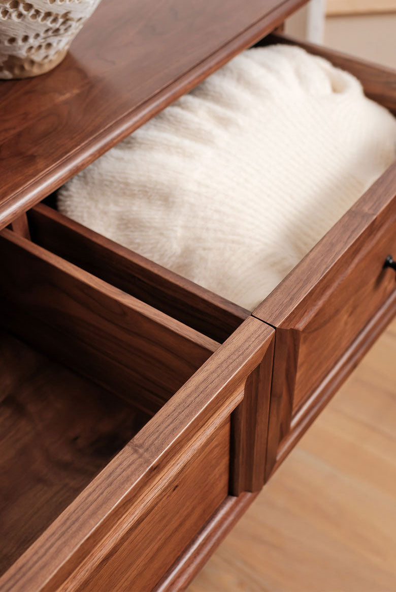 vintage black walnut wood dresser, mid-century modern walnut wood 7-drawer storage dresser - SlabstudioHongKong