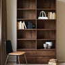 walnut bookcase, dark walnut bookcase, walnut bookcase with doors, low walnut bookcase - SlabstudioHongKong