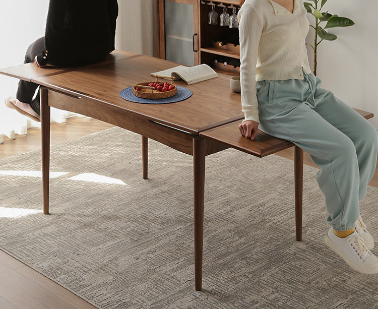 Extendable Dining Table in black walnut wood, made in solid american walnut wood - SlabstudioHongKong