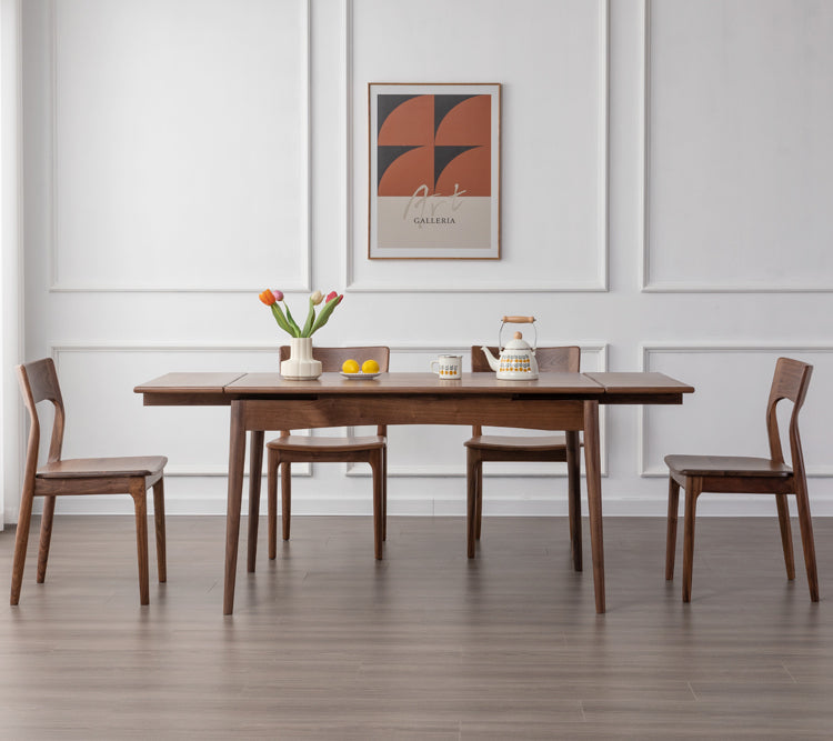 Extendable Dining Table in black walnut wood, made in solid american walnut wood - SlabstudioHongKong