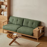 oak wood sofa, solid wood oak sofa genuine leather - SlabstudioHongKong