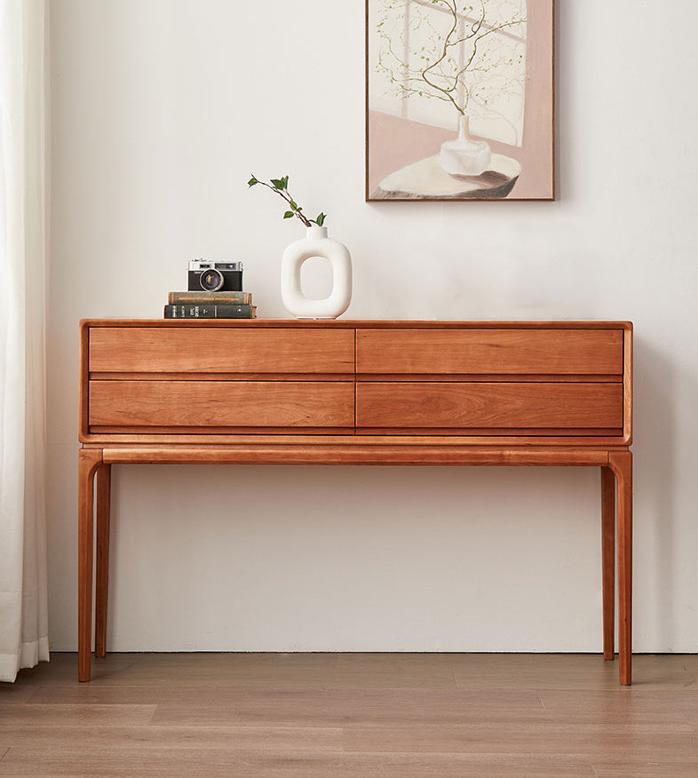 Antique simple solid cherry wood console table - SlabstudioHongKong