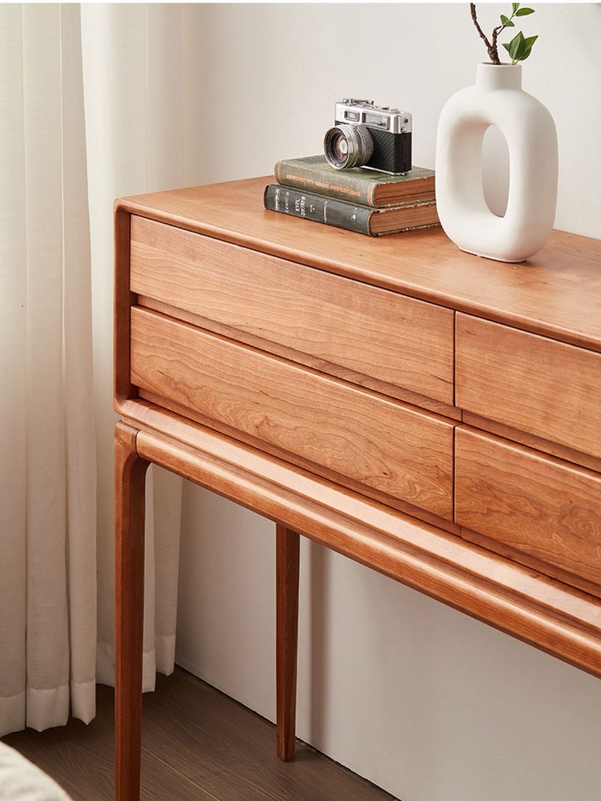 Antique simple solid cherry wood console table - SlabstudioHongKong
