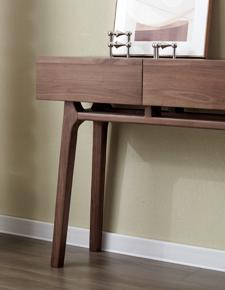 antique solid walnut wood console table, made of FAS level wood - SlabstudioHongKong