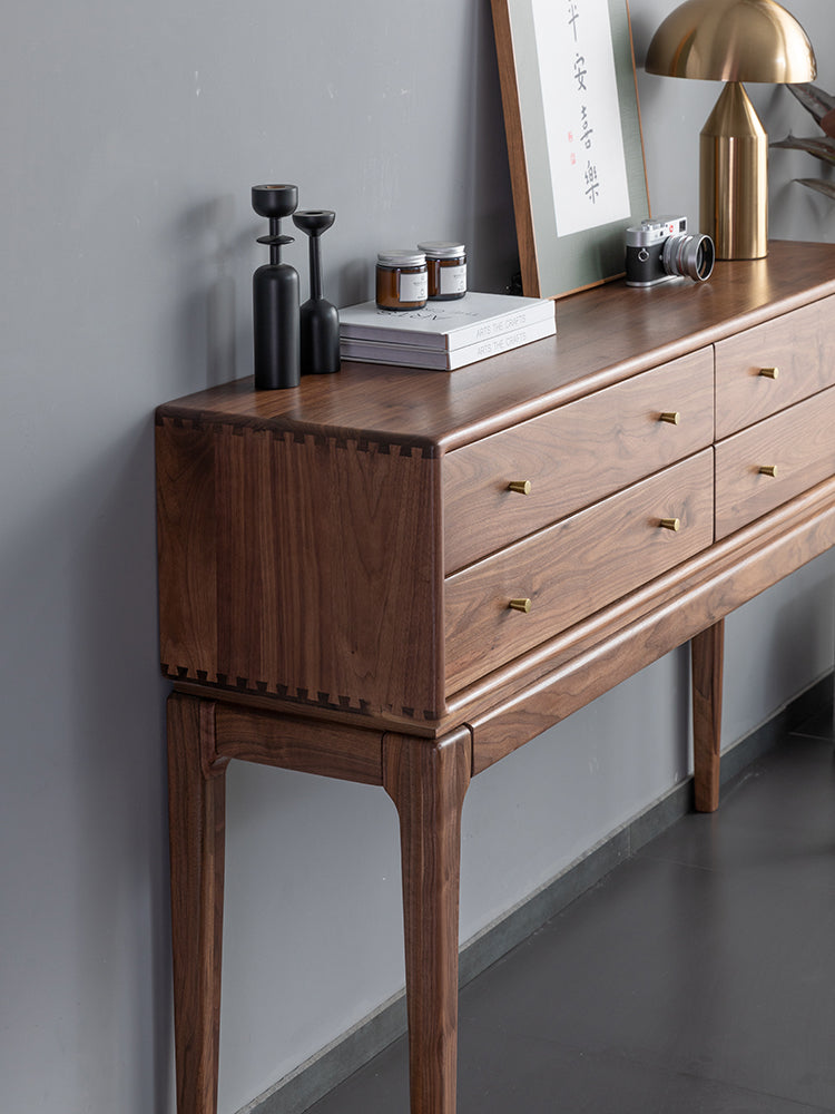 Vintage Dark Wood Console Table | Modern Rustic Wood Console Table ...