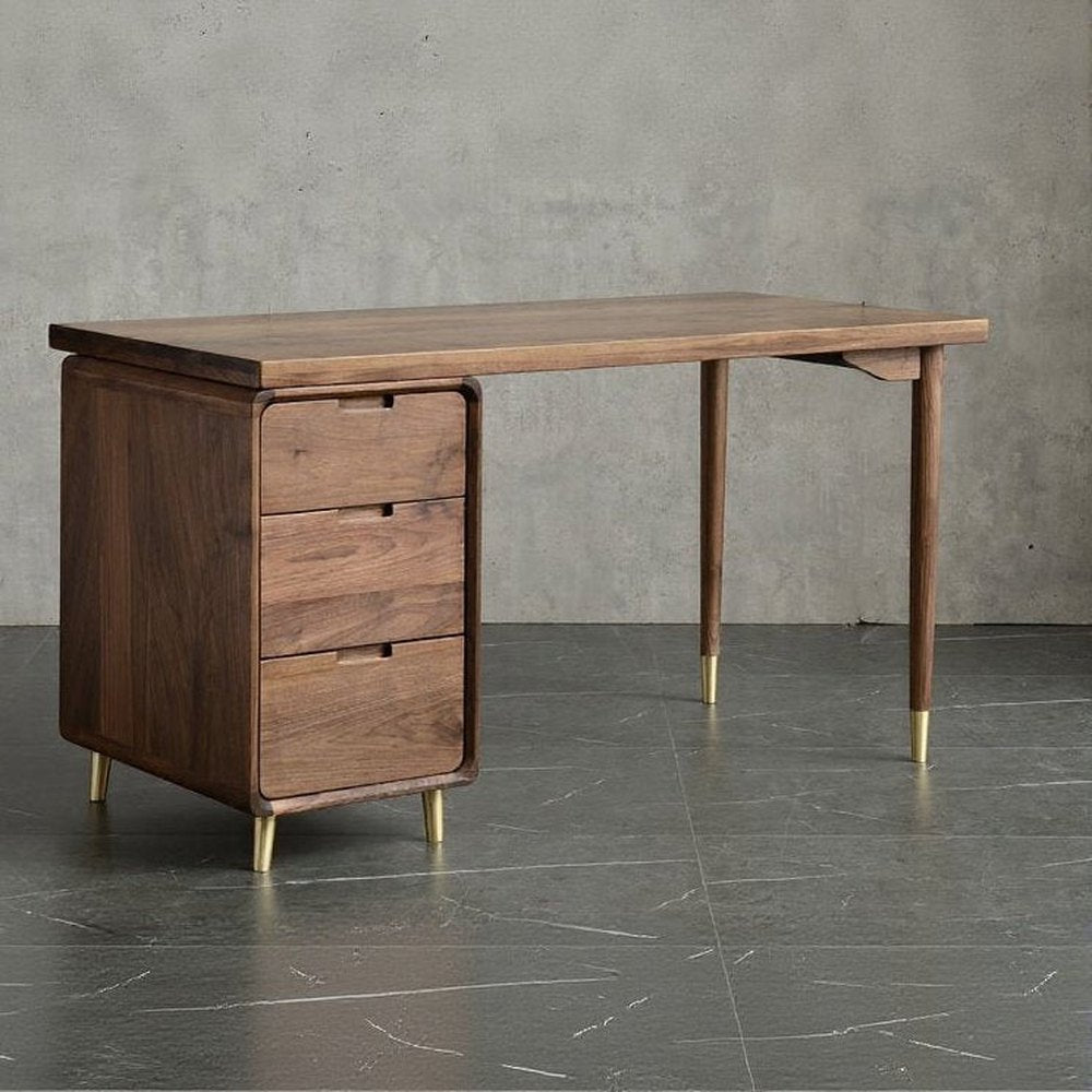 High-End Haven Walnut Wood Office Table