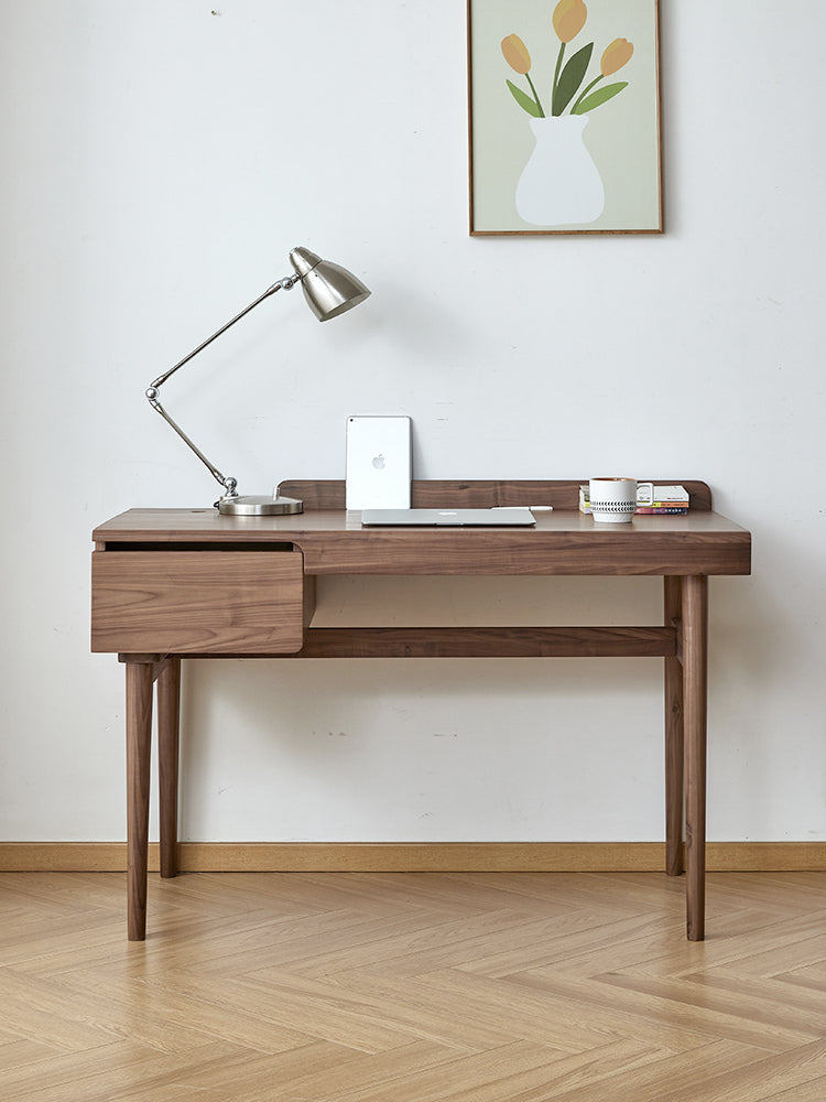 Walnut Writing Desk, Dark Walnut Desk, Walnut Top Desk, Solid Walnut Desk - SlabstudioHongKong