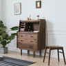 Antique Black Walnut Secretary Desk, Dressing Table, Walnut l Shaped Desk - SlabstudioHongKong