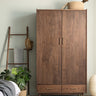 Modern walnut Wardrobe Armoire, Mid Century walnut Armoire, Modern Wardrobe - SlabstudioHongKong