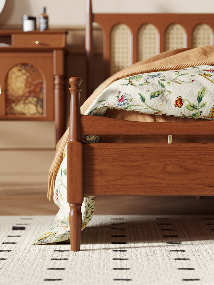cherry wood bed set,  bed frame cherry wood, cherry wood king bed - SlabstudioHongKong