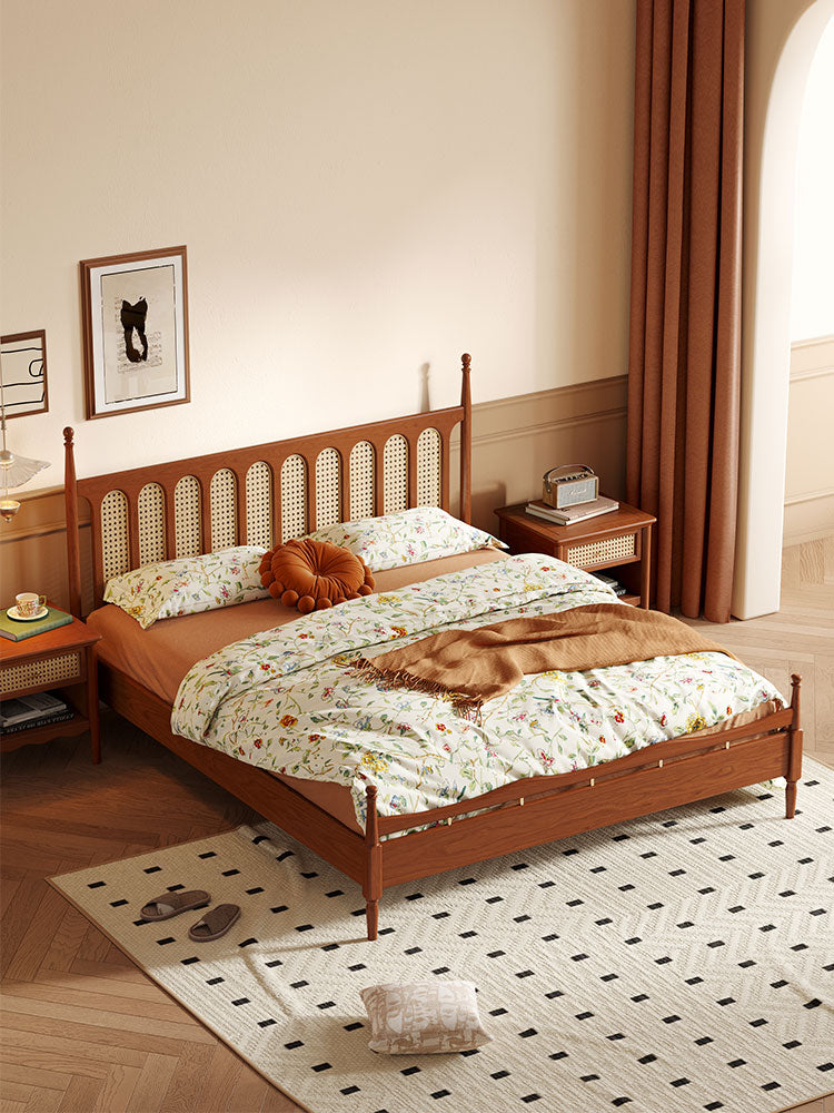 cherry wood bed set,  bed frame cherry wood, cherry wood king bed - SlabstudioHongKong