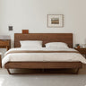 modern black walnut wood bed, solid walnut bed, dark walnut bed frame - SlabstudioHongKong