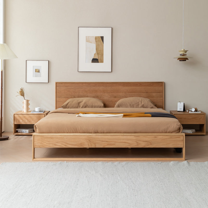 oak wood bed frame, oak wood beds - SlabstudioHongKong