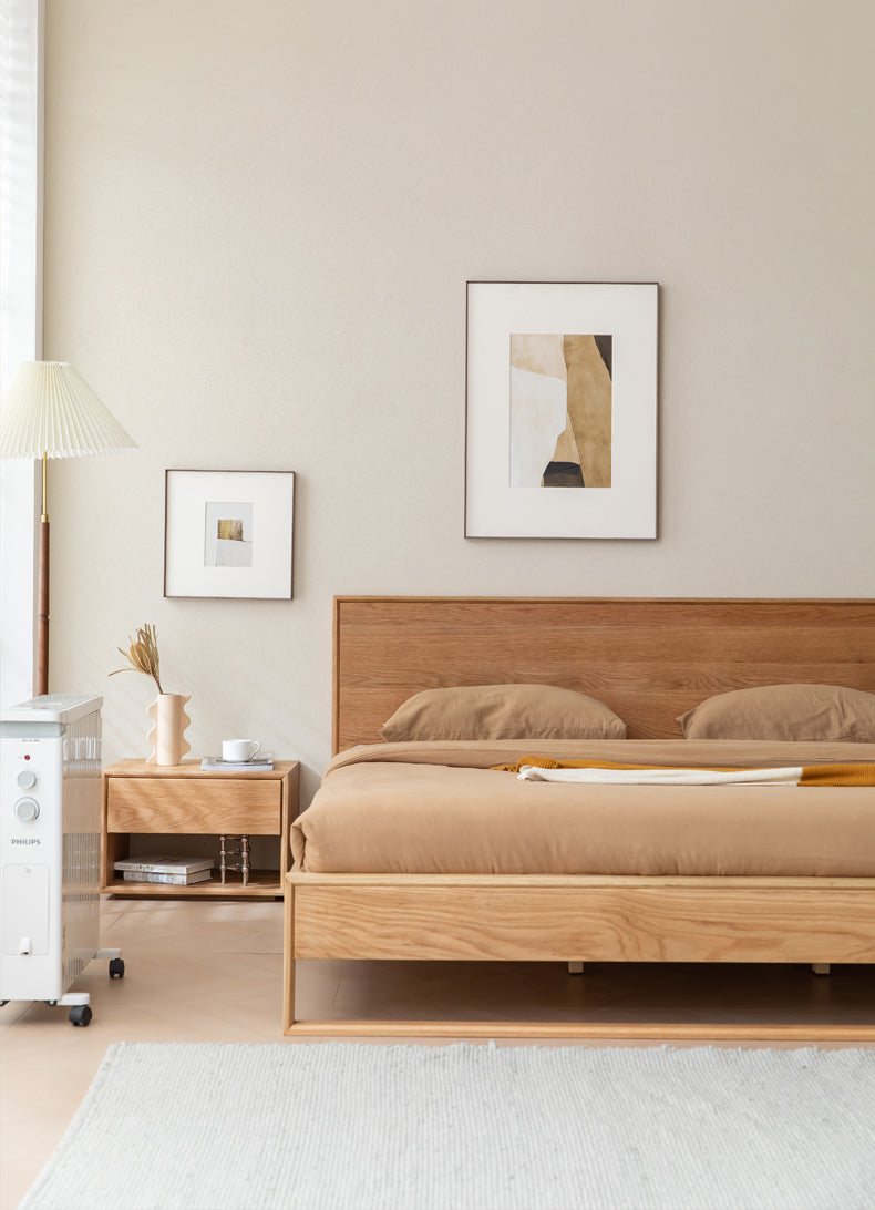 oak wood bed frame, oak wood beds - SlabstudioHongKong