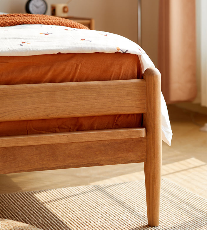 solid cherry wood king size bed, cherry wood beds, cherry wood twin bed - SlabstudioHongKong