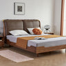 walnut wood bed frame queen, walnut wood king size bed, platform bed frame walnut - SlabstudioHongKong