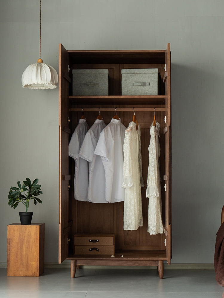 walnut armoire, walnut armoire wardrobe, solid walnut armoire - SlabstudioHongKong
