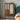 Chic Vintage Walnut Wood Wardrobe with Rattan Door