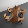 Luxury Custom Epoxy Resin Walnut Dining River Blue Epoxy Table Made To Order - SlabstudioHongKong