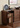 Mosaic dark glass door solid walnut wood sideboard with six wood options, showcasing a modern storage piece with glass and wood finish.