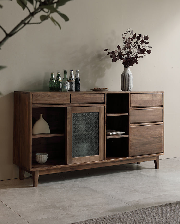 solid Walnut wood made sideboard , solid walnut cabinet, high quality wood made cabinet