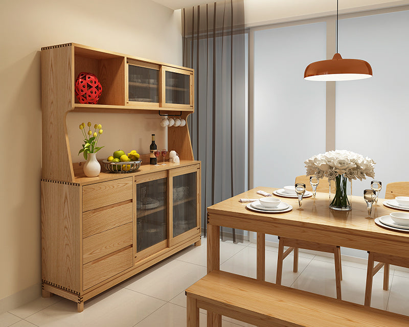 Armario de cocina grande, mueble de cocina de madera, armarios de madera maciza, mueble hecho a mano