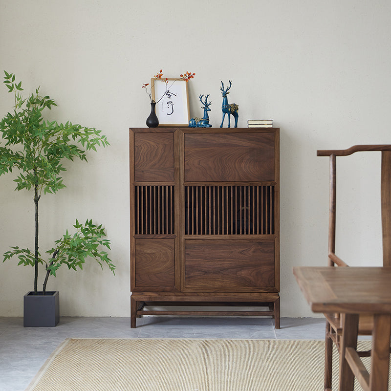 Armoire de style chinois, armoire en porcelaine en noyer, armoires de rangement en bois, armoires en cerisier