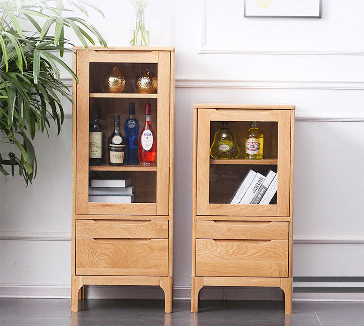cabinets oak, cerused oak cabinets, natural oak cabinets, 2 drawer oak display cabinet