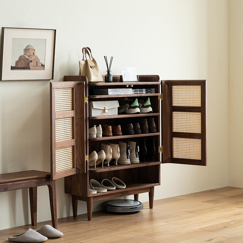 خزانة الأحذية المصنوعة من خشب الجوز الصلب، خزانة الأحذية، خزانة الأحذية، خزائن تخزين الأحذية