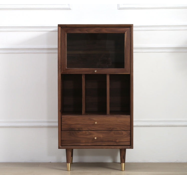 armário de livros de nogueira, melhor madeira para armários, armários de bordo natural, armário de madeira recuperada