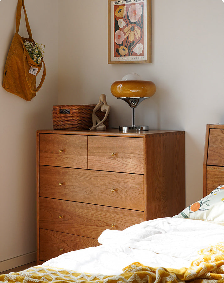 Gabinete de cerezo, cómoda de cerezo, gabinete de madera de acacia, cómoda de madera
