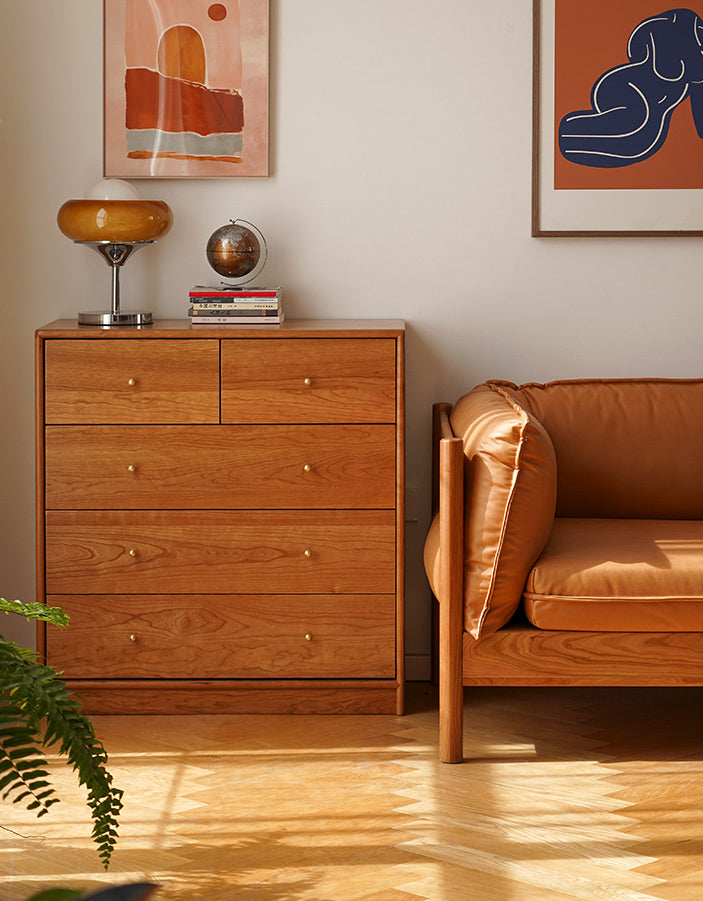 Gabinete de cerezo, cómoda de cerezo, gabinete de madera de acacia, cómoda de madera