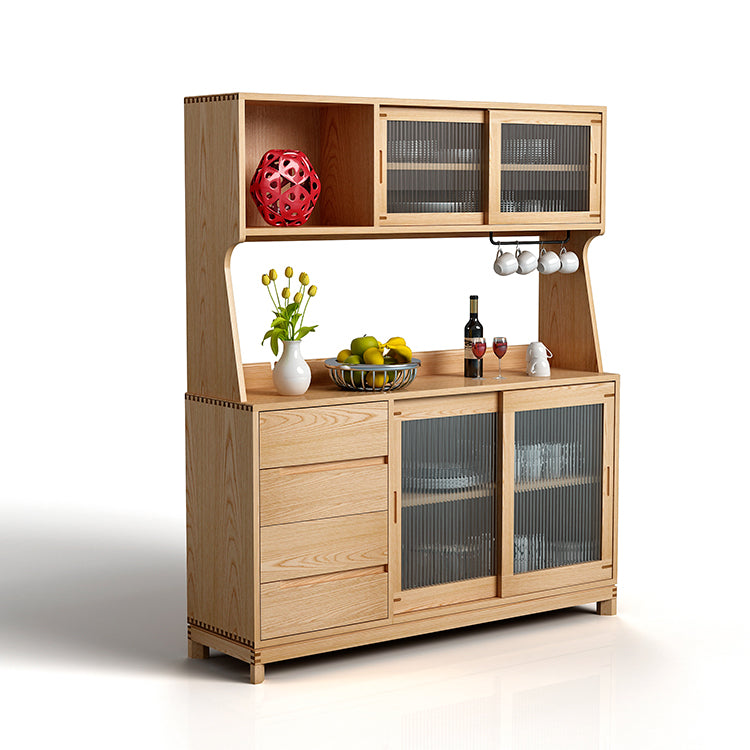 خزانة مطبخ كبيرة، خزانة مطبخ خشبية، خزائن من الخشب الصلب، خزانة مصنوعة يدوياً
