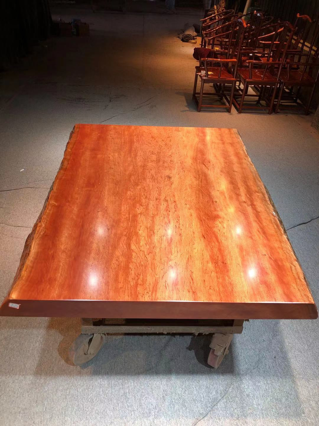 Mesa de granja de losa de madera, <tc>Bintangor</tc> losa de madera para mesa, Muebles de jardín de losa