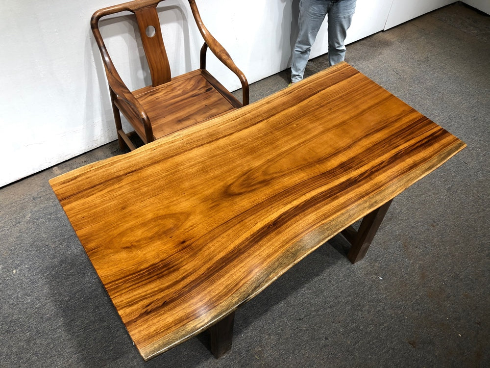 Live Edge Slab Table, Custom Live Edge Slab Table, Beli Noir wood Table