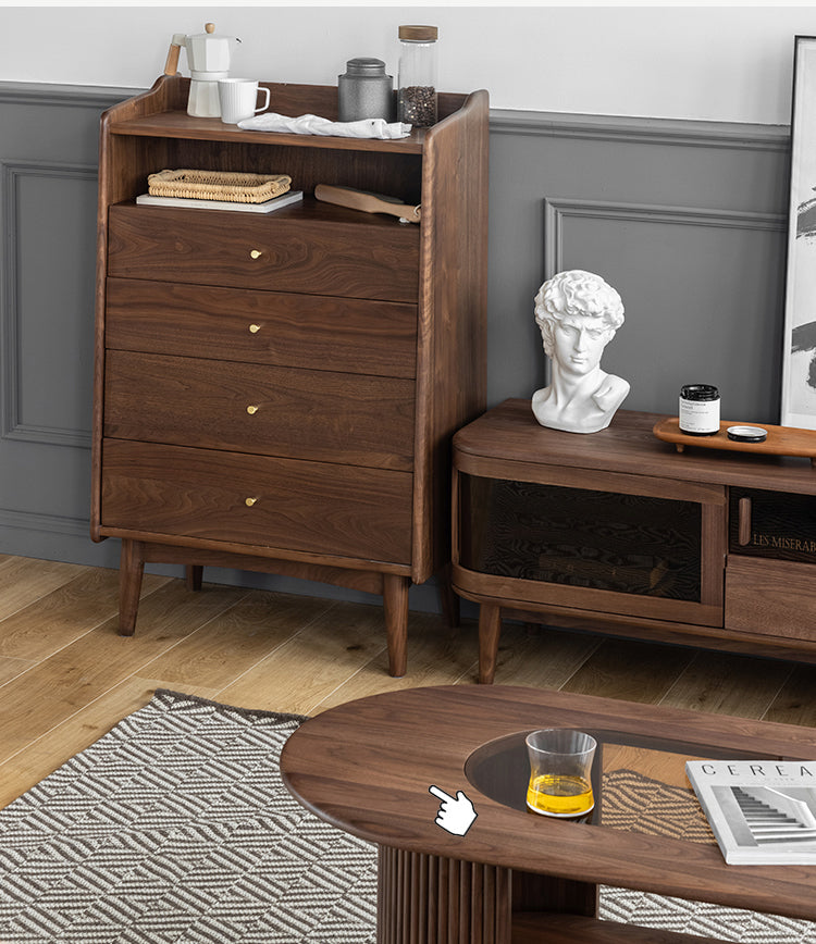 armoires de cuisine teintées gris (bois de frêne), armoire à tiroirs en bois, armoire de bar en bois massif