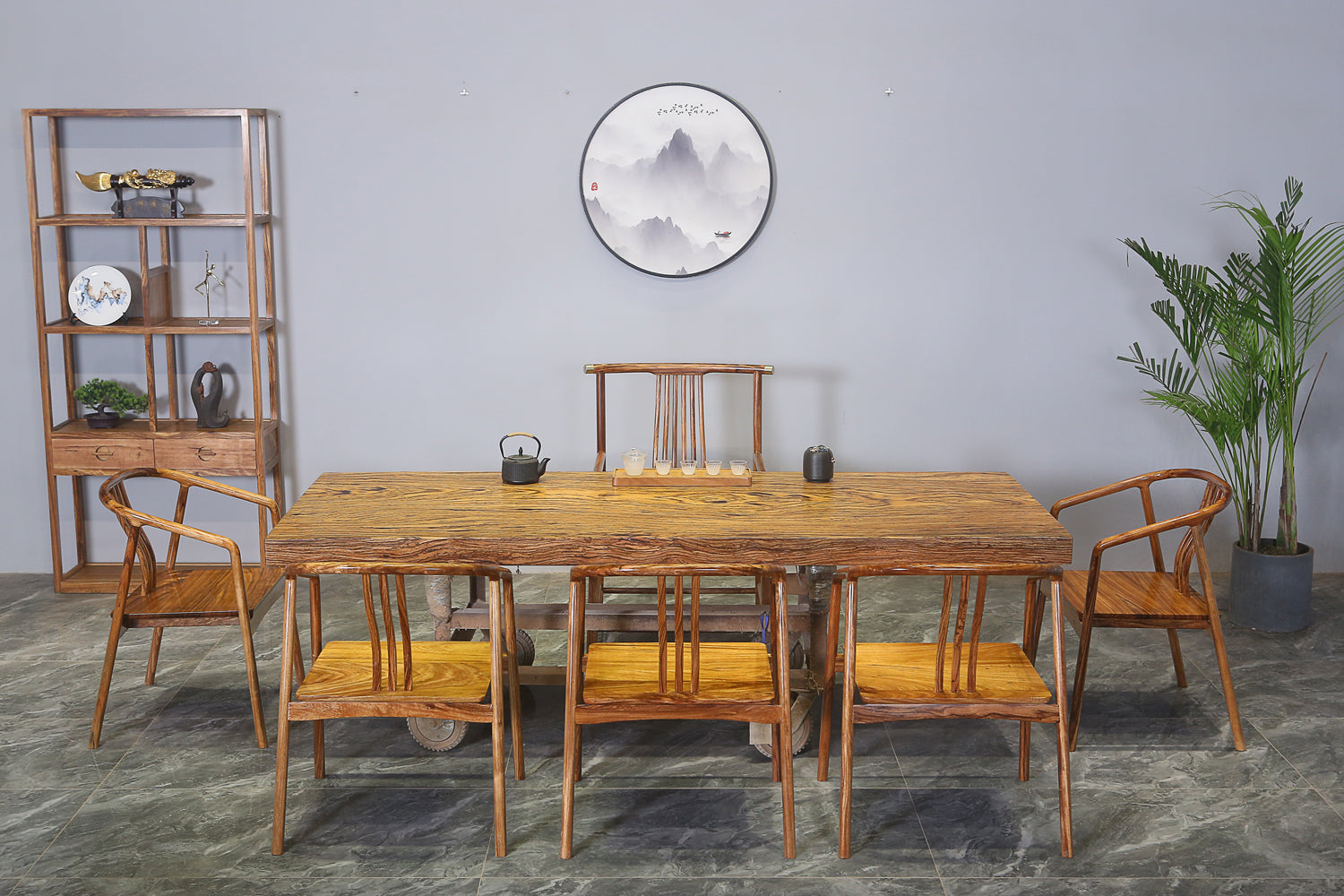 Zingana wood table, live edge slab table, slab dining table, slab wood coffee table