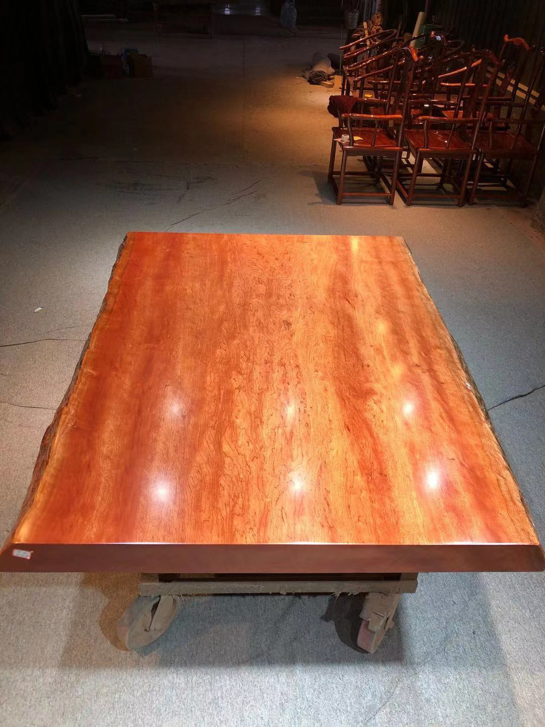 Mesa de granja de losa de madera, <tc>Bintangor</tc> losa de madera para mesa, Muebles de jardín de losa