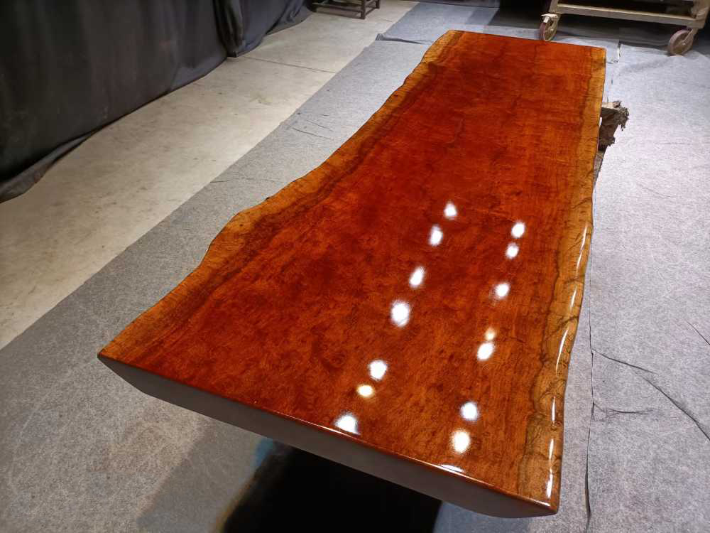 <tc>Rhodesian Copal wood</tc> plateau de table à rouleaux en dalles, table de cuisine en dalles de bois